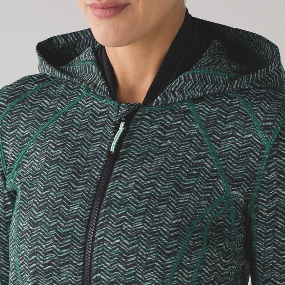 Lululemon Daily Practice Jacket Irregular Spacebone Sea Mist Deep Green / Black - Picture 4 of 13